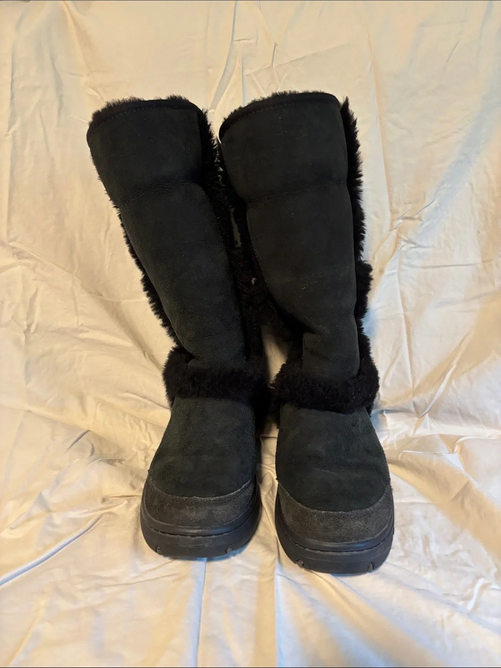UGG Black Shearling-Trim Tall Women's Winter Boots
